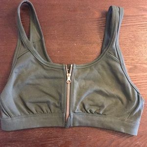 Aerie olive-colored sports bra